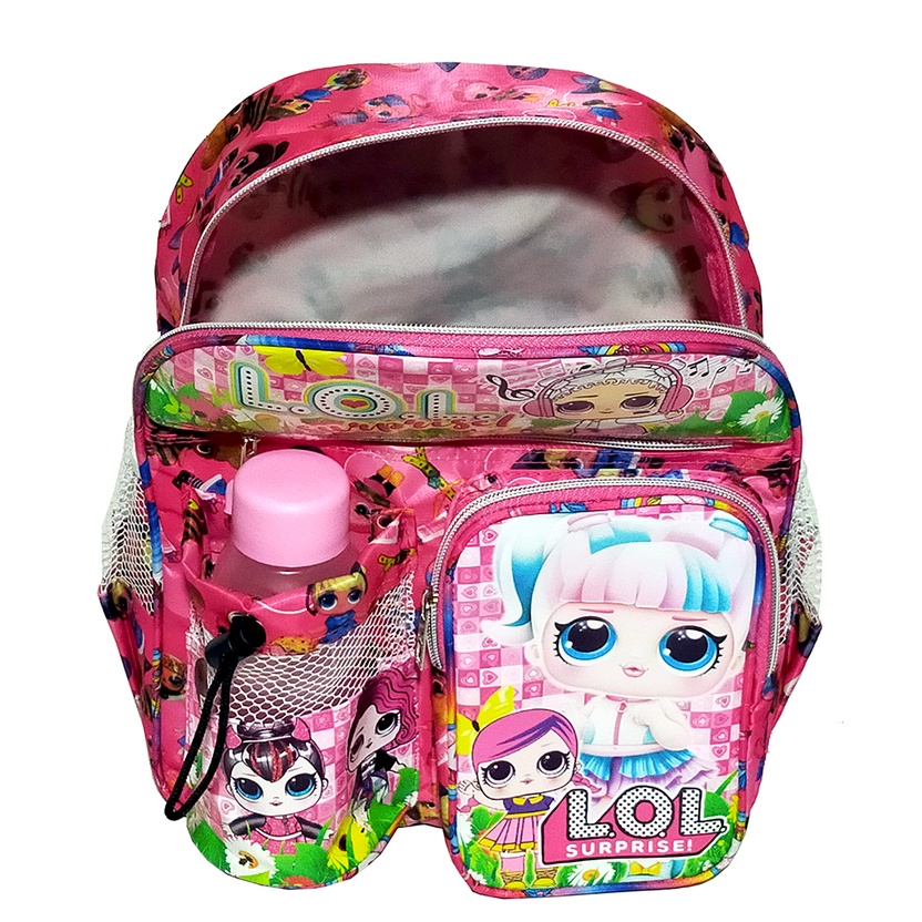 Tas Ransel Mini anak Sekolah PAUD/TK karakter L.O.L free botol // Tas ransel ngaji L.O.L TERMURAH!!