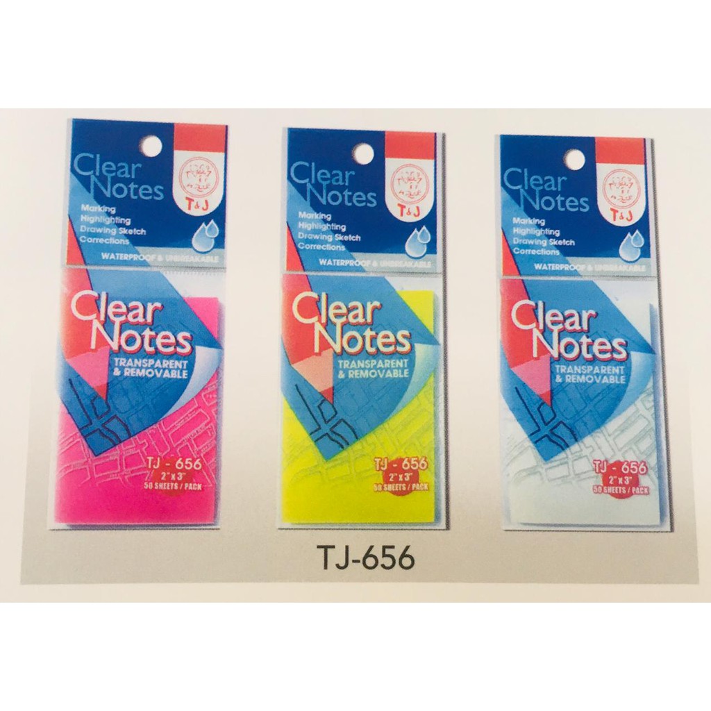 

T&J Labels CLEAR NOTES TJ 656 (YELLOW, PINK, WHITE)