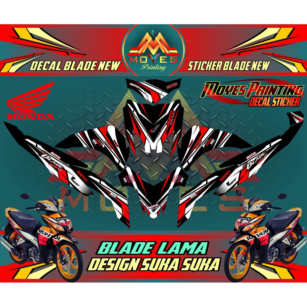 Decal Sticker Blade lama Stiker honda blade lama Decal Blade lama Strifing Blade Lama Decal Stiker B