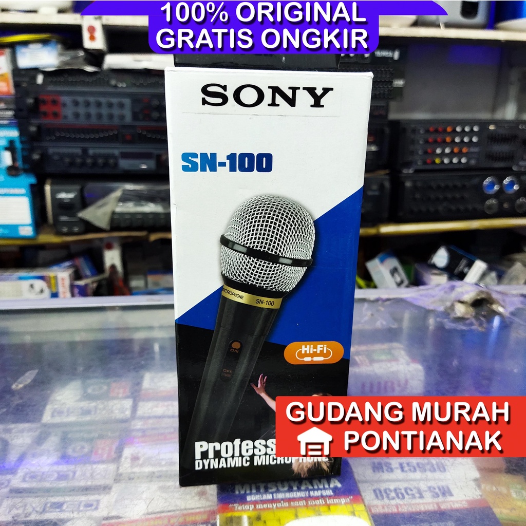MIC SONY /MICROPHONE SONY /MIC KARAOKE MUSIK/MIC MASJID ACARA PODIUM SN 100