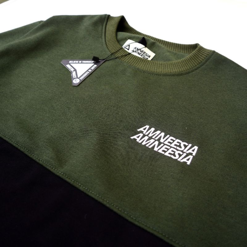 NEW | AMNEESIA CREWNECK ORIGINAL Jaket Sweater Hoodie BORDIR Pria Wanita High Quality Premium Distro