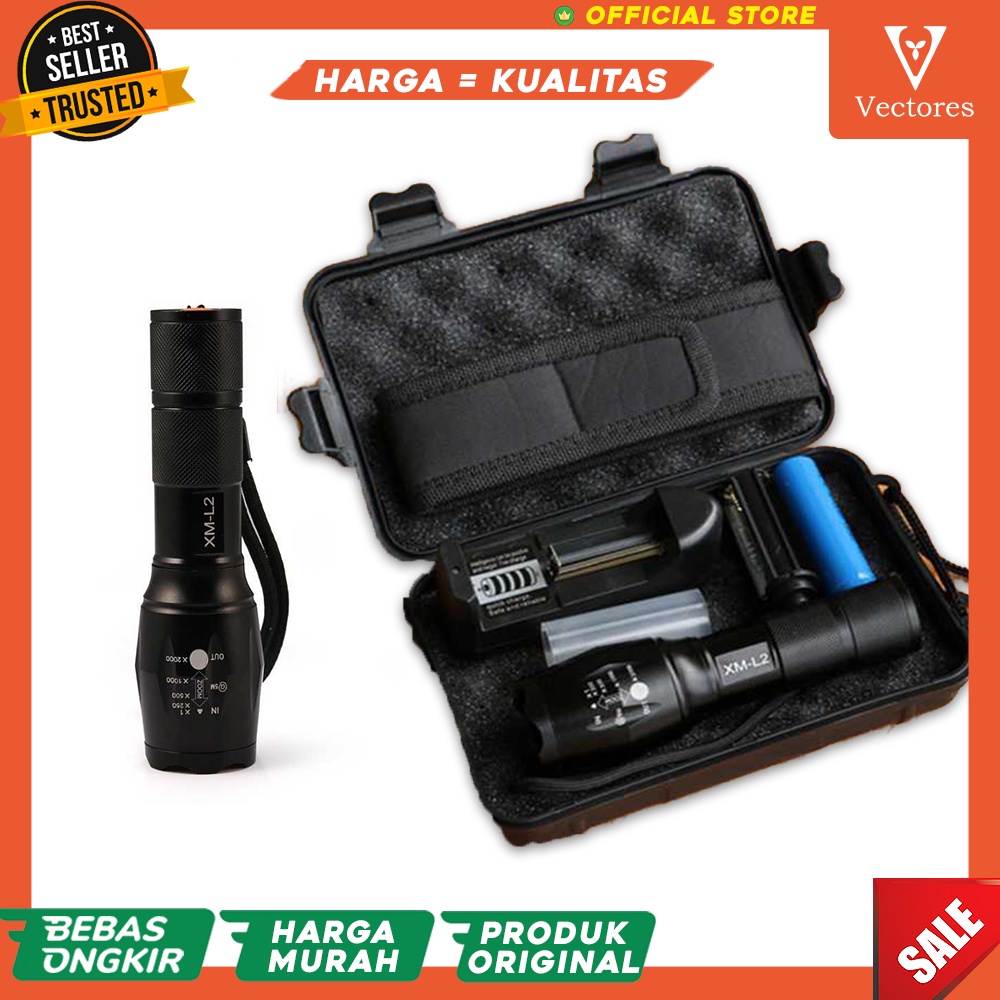 Set Senter Mini Himalaya Hutan Camping LED Super Terang Paket Lengkap