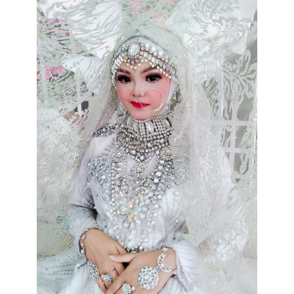 hiasan kalung  set perhiasan  India/ bridal/ mewah murah lengkap