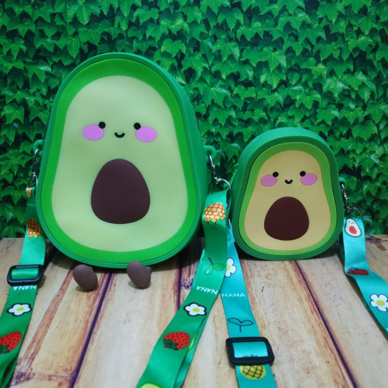 Tas Selempang Jelly Karakter Alpukat Besar Big Size Jumbo Muat HP