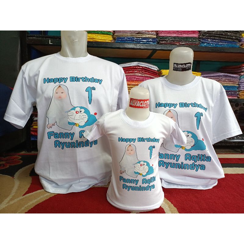 paket ulang tahun / couple sablon ulang tahun / kaos sablon ulang tahun /couple family /sablon  coup