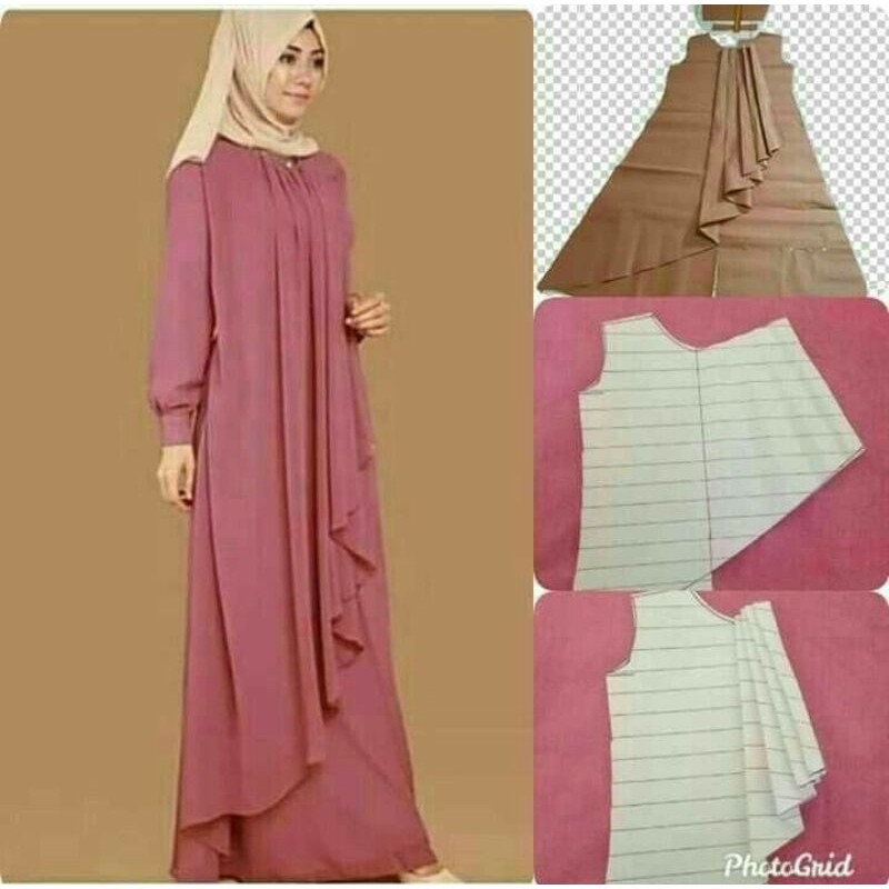 POLA JIPLAK GAMIS/POLA INSTAN/WANITA/ALINE/MURAH