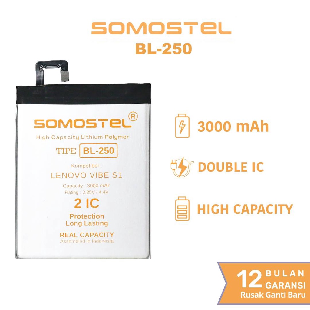 Somostel - BL250 / BL260 Lenovo Vibe S1 Batre Batrai Baterai