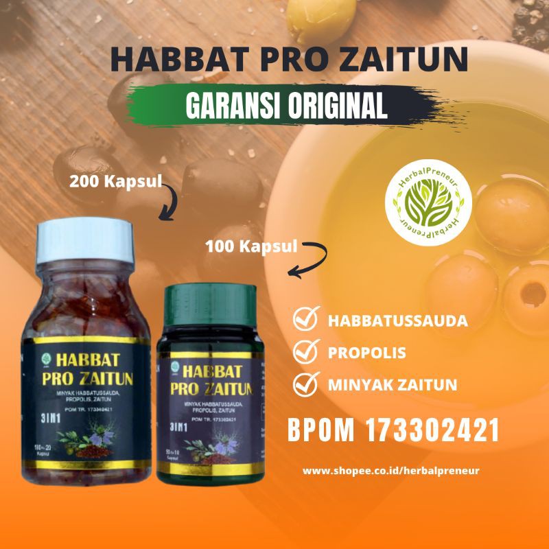 Habbat Pro Zaitun Kapsul Habbatussaudah Propolis Minyak Zaitun Habbatussauda Murni Propolis Asli