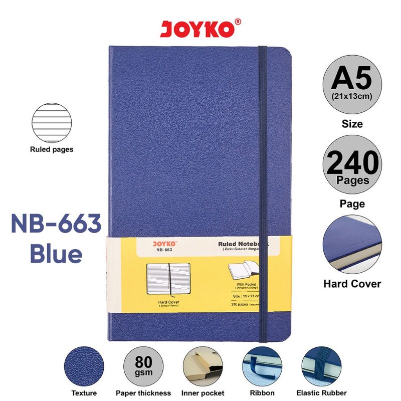 

Notebook JOYKO NB-663 Ruled Hard cover Buku Tulis Catatan Diary Agenda