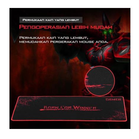 Mouse pad gaming gamen rubber surface 70x30 cm weave anti slip speed control type gp-xl gpxl - alas Mousepad mat