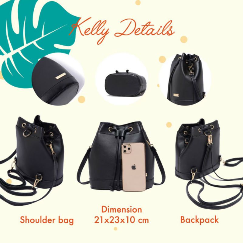 CALLY BAG JIMSHONEY ORIGINAL 2in1 ransel PROMO TAS SELEMPANG WANITA JIMS HONEY FREE DOMPET REAL COD