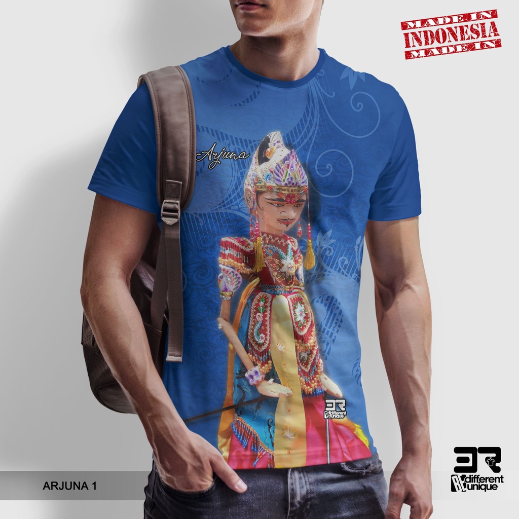 [ COD ] KAOS PRINTING GAMBAR WAYANG ARJUNA 1 - BAJU DISTRO ORIGINAL MOTIF ADAT BUDAYA SUKU INDONESIA