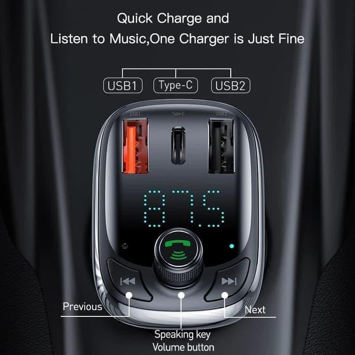 Baseus FM Transmitter S13 Bluetooth - Quick Charger Total 4.0 - PD