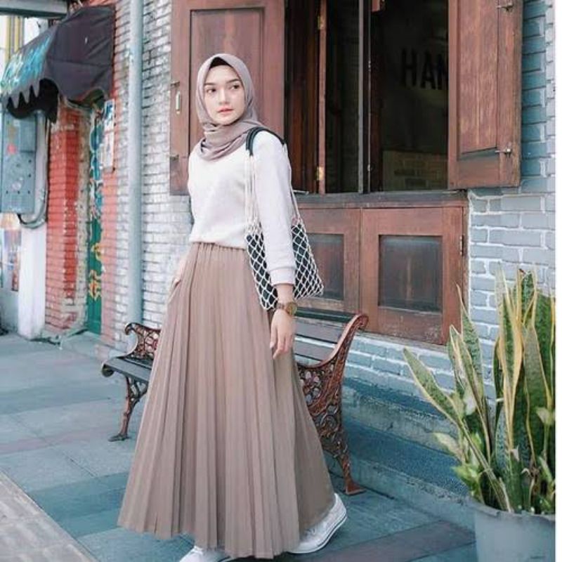 Rok plisket premium import tebal