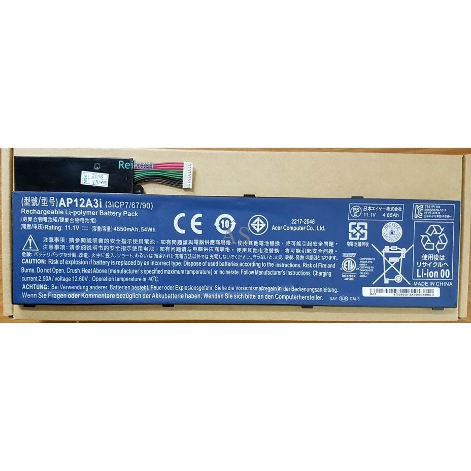 Baterai Acer Aspire, Timeline Ultra Ap12a3i, Ap12a4i grade original