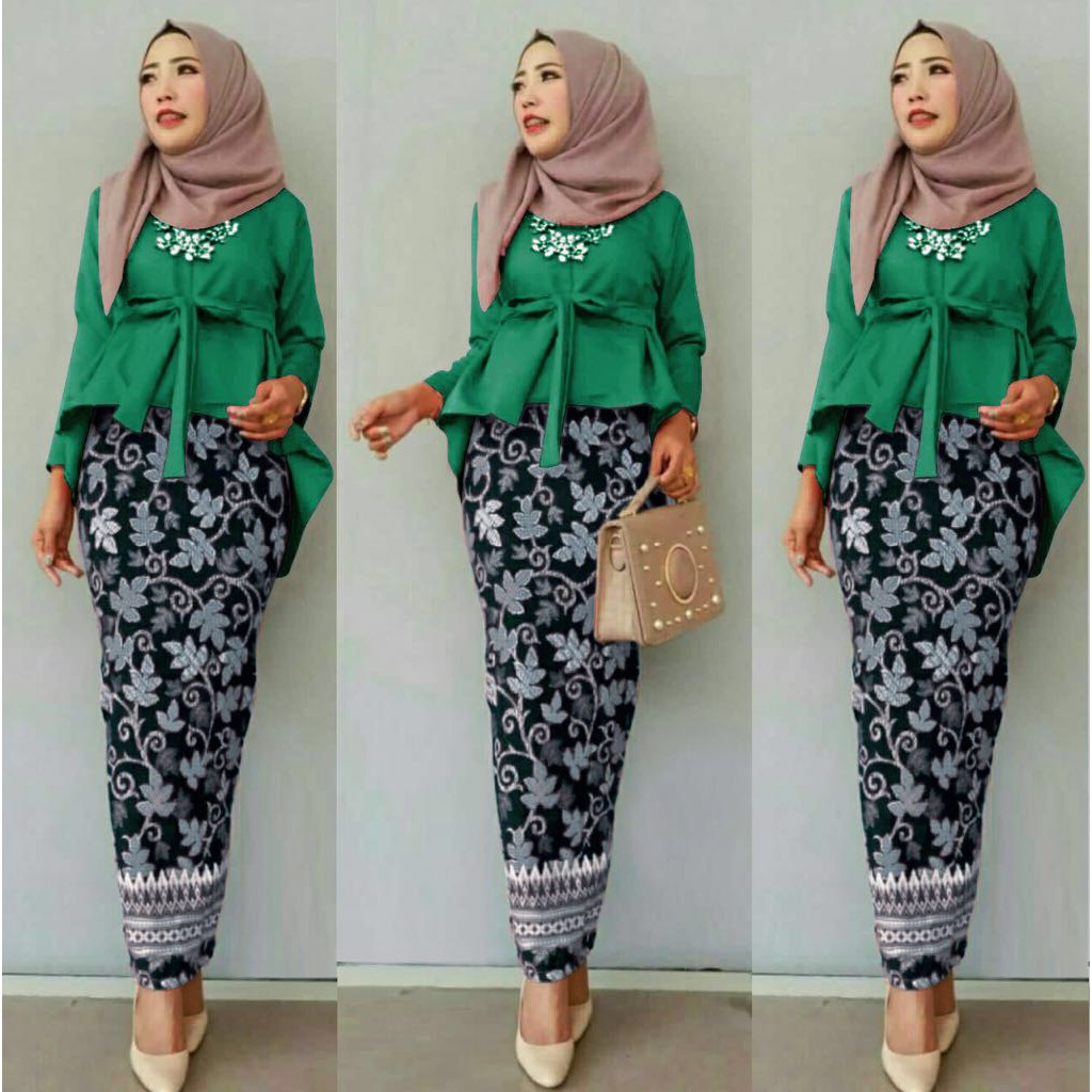 FEMMESHOPA - SETELAN WANITA / KEBAYA MURAH / SETELAN MURAH - FN Set Rolinda green