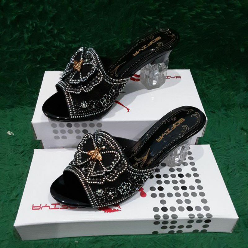 SOFIYA sendal pesta tapak kaca import#8026-4