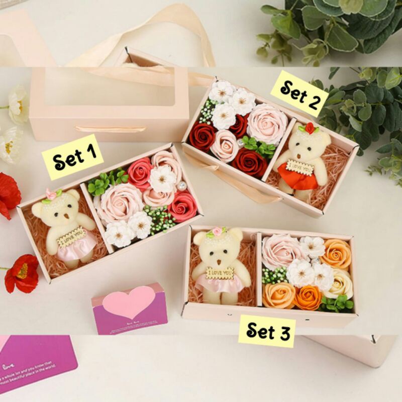 Kado Anniversary Pacar Kado Ulang Tahun Cewek Giftbox Buket Bunga Boneka Mewah Kado Wisuda Unik