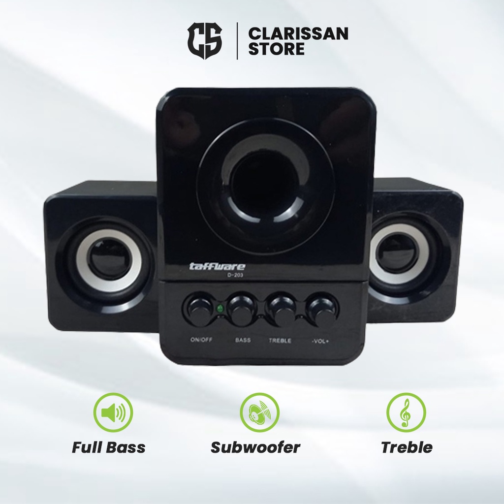 Speaker Laptop Stereo 2.1 with Subwoofer &amp; USB Power D-203