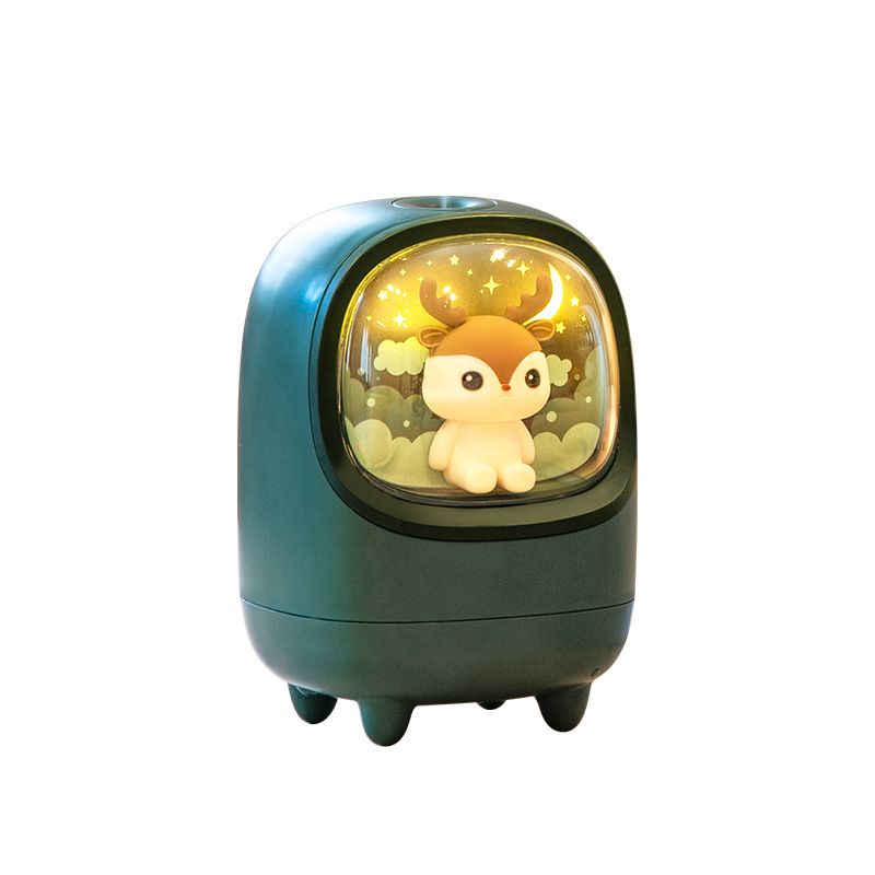 Humidifier  / Diffuser Cute Cat Deer Lampu Tidur Portable Baterai