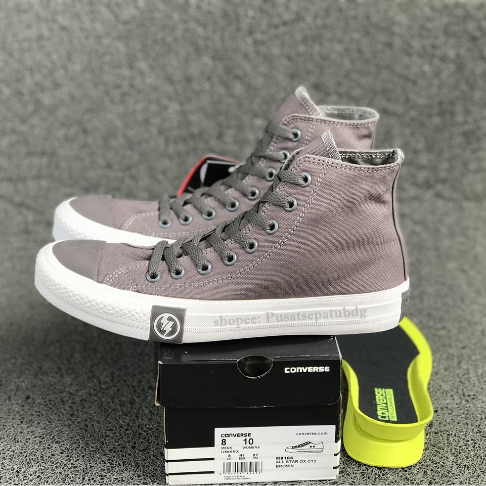 Sepatu Converse Petir Tinggi X Undefeated High Grey