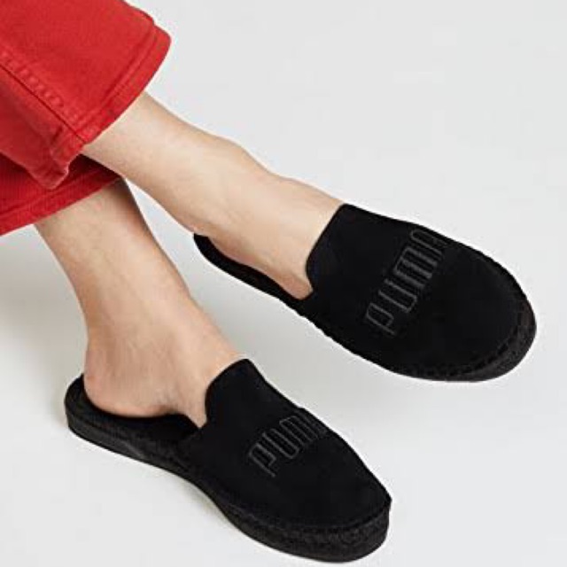 PUMA Fenty Black Suede Espadrilles Sandal