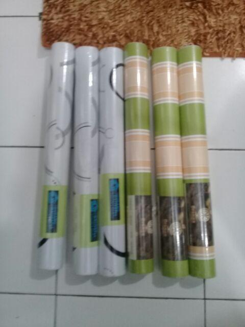 Wallpaper Dinding Ruang Tamu Rumah Kamar Tidur Murah  Polkadot Hitam Putih Terbagus Terlaris Elegan