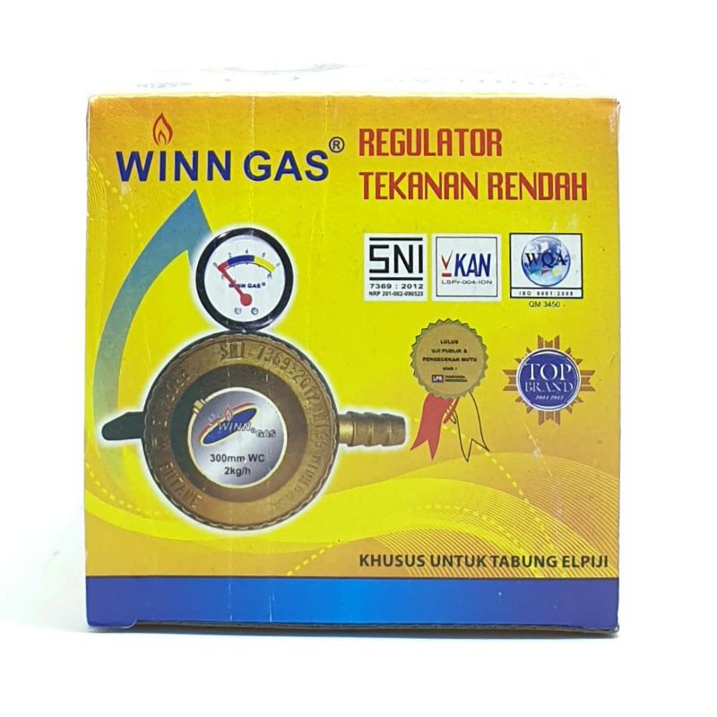 Regulator Gas Winn Gas W-199M + Meter Tekanan Rendah