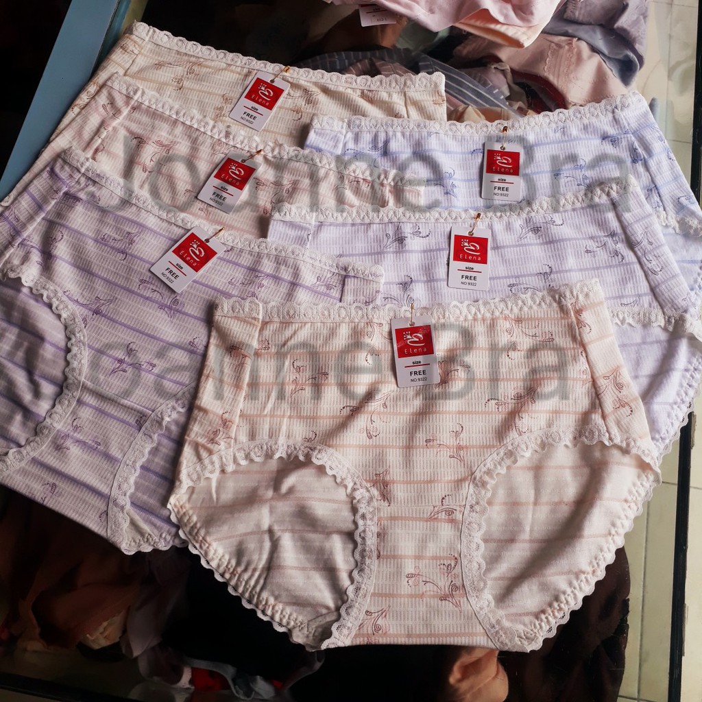 Elena Celana Dalam Wanita Katun + Nylon Pasak Tinggi E 9322 - CD Dingin Lembut Premium