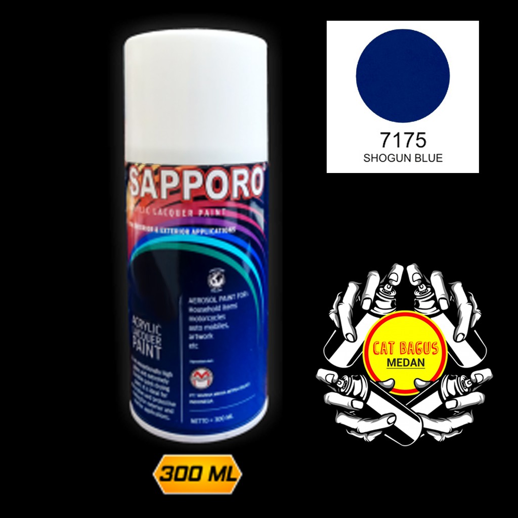 SAPPORO 7175 SHOGUN BLUE CAT SEMPROT 300 ML CAT MOTOR AEROSOL PYLOX BIRU METALLIC METALIC METALIK PI