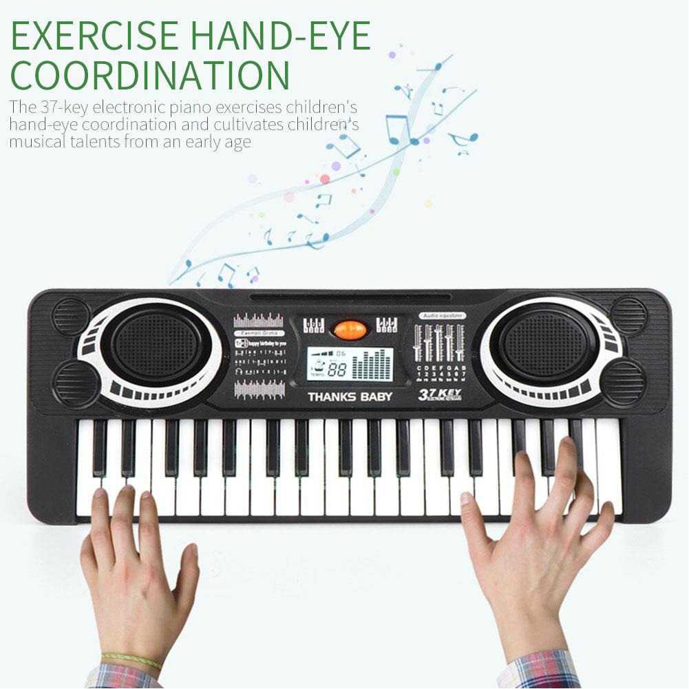 GS8 Organ Piano Musical Keyboard 37 Keys Elektrik Piano Untuk Anak-Anak Baterai NaiSi PD880