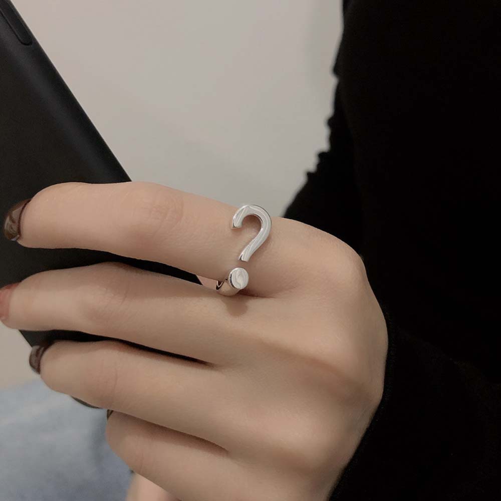 Mxbeauty Cincin Model Terbuka Adjustable Bahan Metal Warna Silver Gaya Korea Untuk Wanita