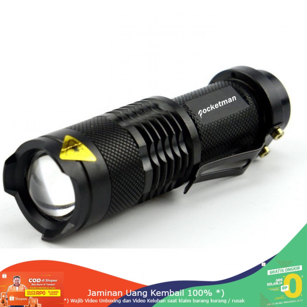 (BISA COD) RVOSTR LED Senter LED 2000 Lumens Waterproof Pocketman P1