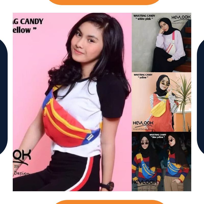 AB094 Tas Abg Kekinian Wanita Selempang Anak Muda Waistbag Pinggang