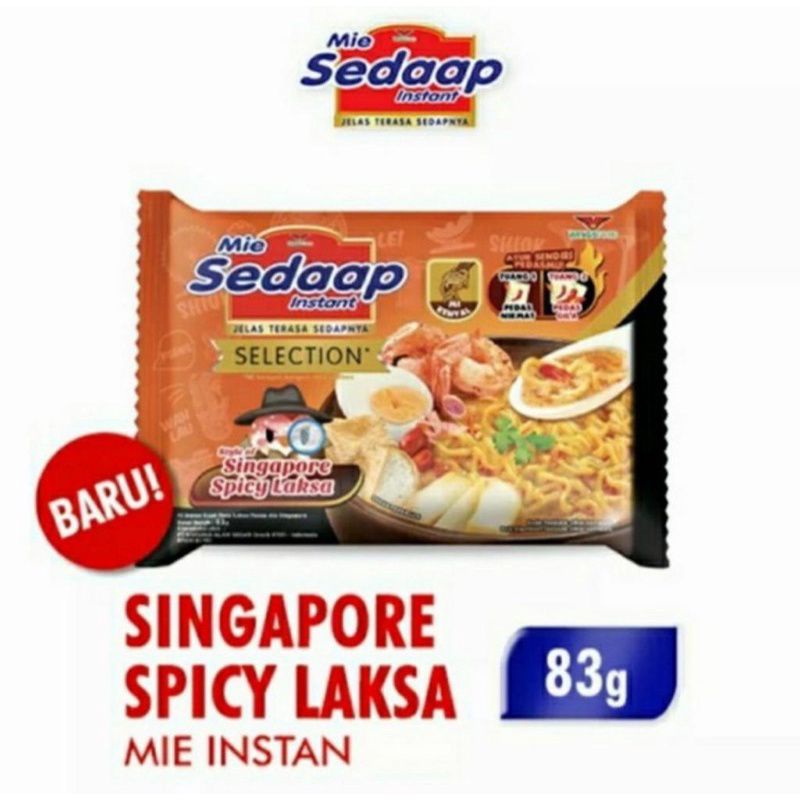 

MIE SEDAP SINGAPORE SPICY LAKSA 83 gram | Mie Sedaap Singapore Spicy | mi instant kuah rasa laksa pedas khas Singapore