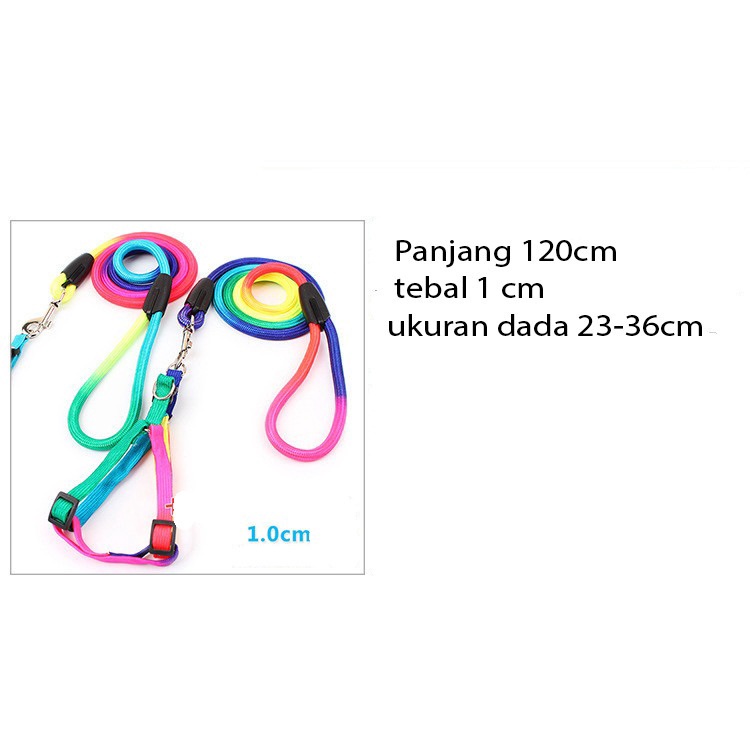 Harness Dada Harness Foam Handle Pelangi Anjing dan Kucing