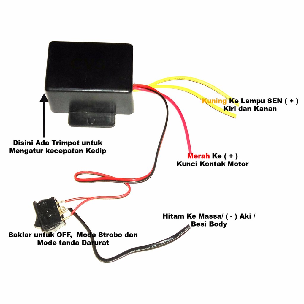 Relay lampu HAZARD / SEIN Motor untuk TOURING - RACE SPEED