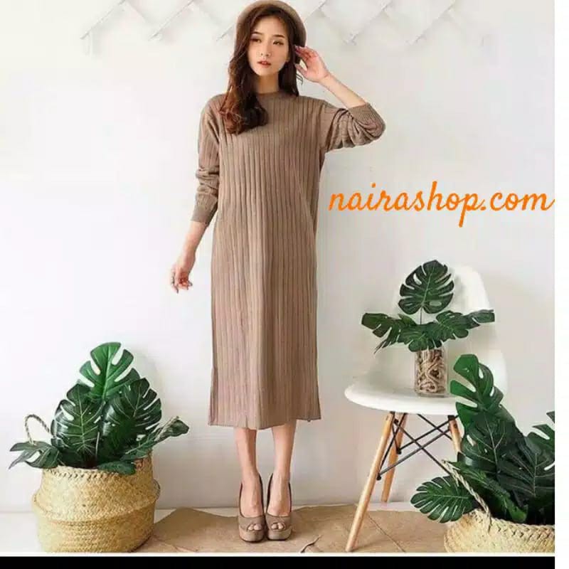 JIHAN DRESS / pakaian muslim dres wanita/ DRESS RAJUT