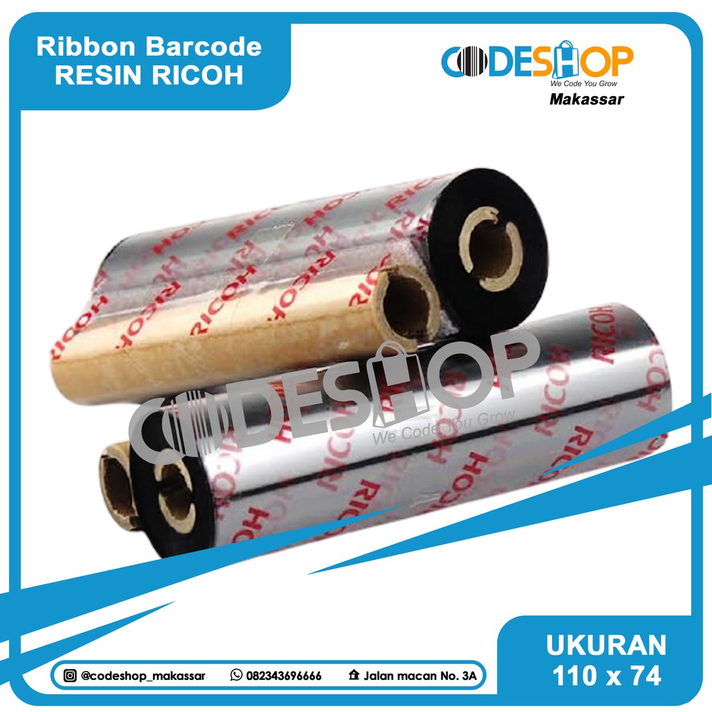 RIBBON BARCODE FULL RESIN RICOH 110 X 74 METER 110x74