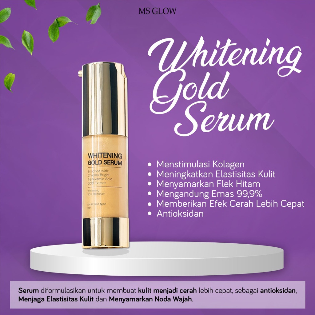 MS GLOW WHITENING GOLD SERUM ORIGINAL 100% MS GLOW SERUM GOLD FLEK MS GLOW