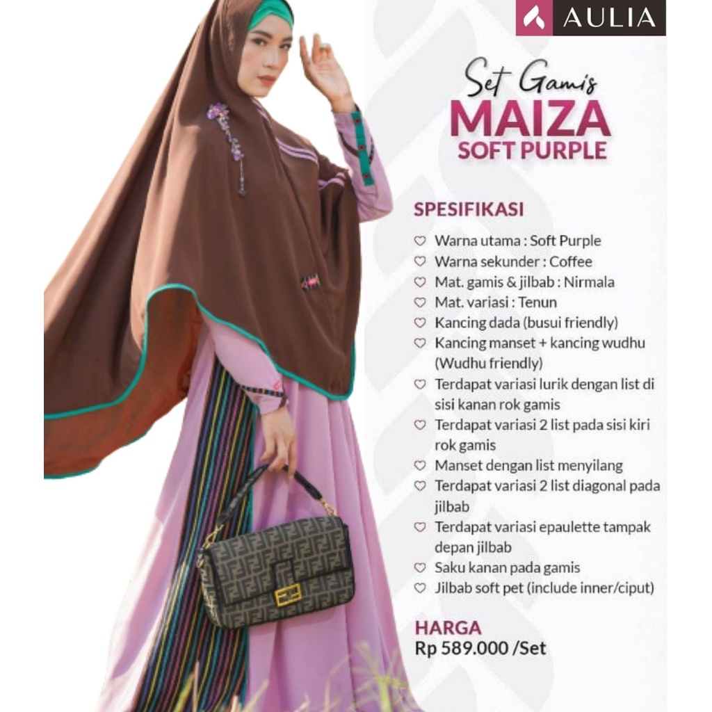 Set gamis syar'i syari terbaru 2022, ori dan keren, bahan adem banget nyaman dipakai, Aulia maiza so