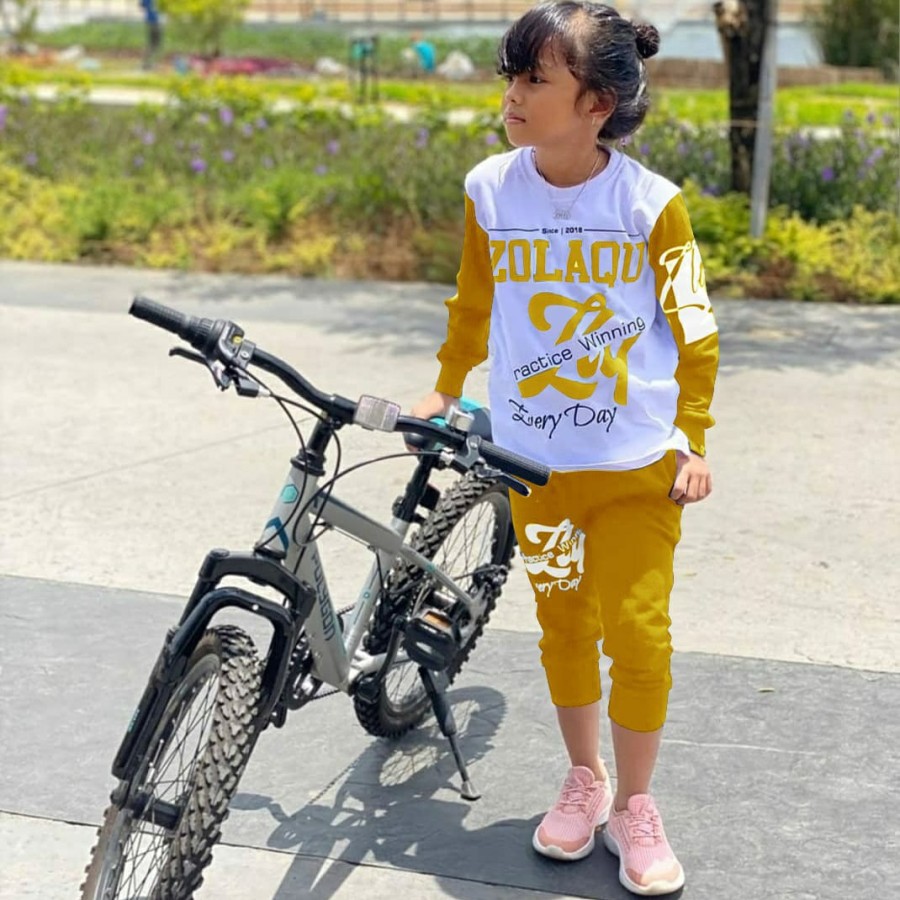 VC446 Set 2in1 Baju Celana Anak Perempuan ZolaQu Kece Keren Setelan Kid Girl Usia 8-10th Babyterry
