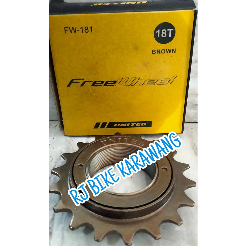 FREE WHEEL UNITED 16T dan 18T BROWN