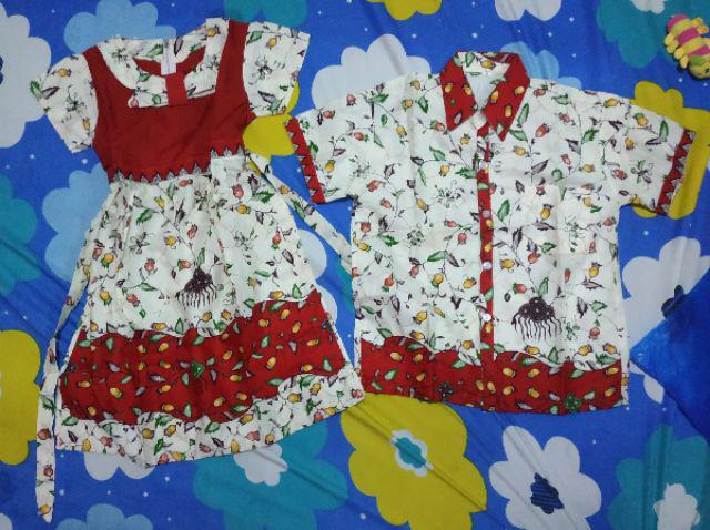 Qnunbatik Batik Family/keluarga Dress Wanita Naura Putih
