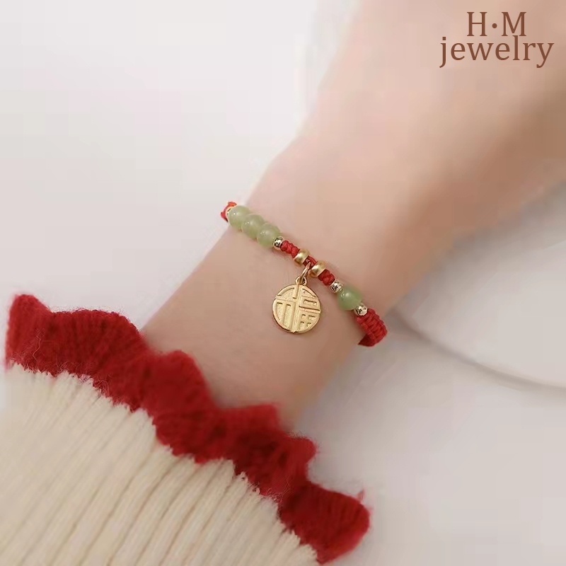 Gelang Tangan Tali Kepang Warna Merah Untuk Wanita