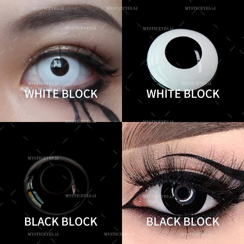 [✅COD] MYSTICEYES SOFTLENS COSPLAY CRAZY LENS CIRCLE BLOCK NORMAL 14.5MM