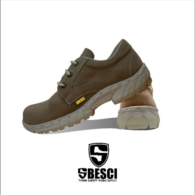 Sepatu Safety Ujung Besi SBESCI Type Code 021 Cream Low Model