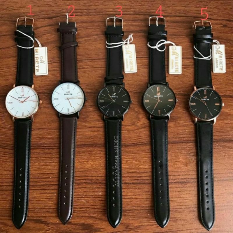 JAM TANGAN PRIA MIRETE TALI KULIT KUARSA WATER RESIAITANT STRAO TALI BERKULITAS FASHION PRIA MODEL CLASIK BARU COD FREW BATRAI CAFANGAN JAM TANGAN COWOK TAHAN AIR STRAP KULIT