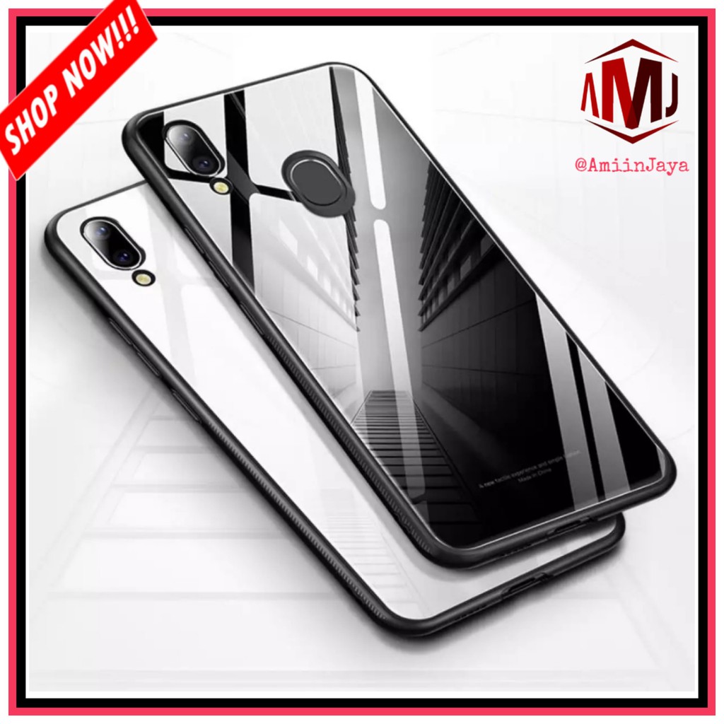 Case Samsung A20 Luxury Glass Case Premium Hard Case