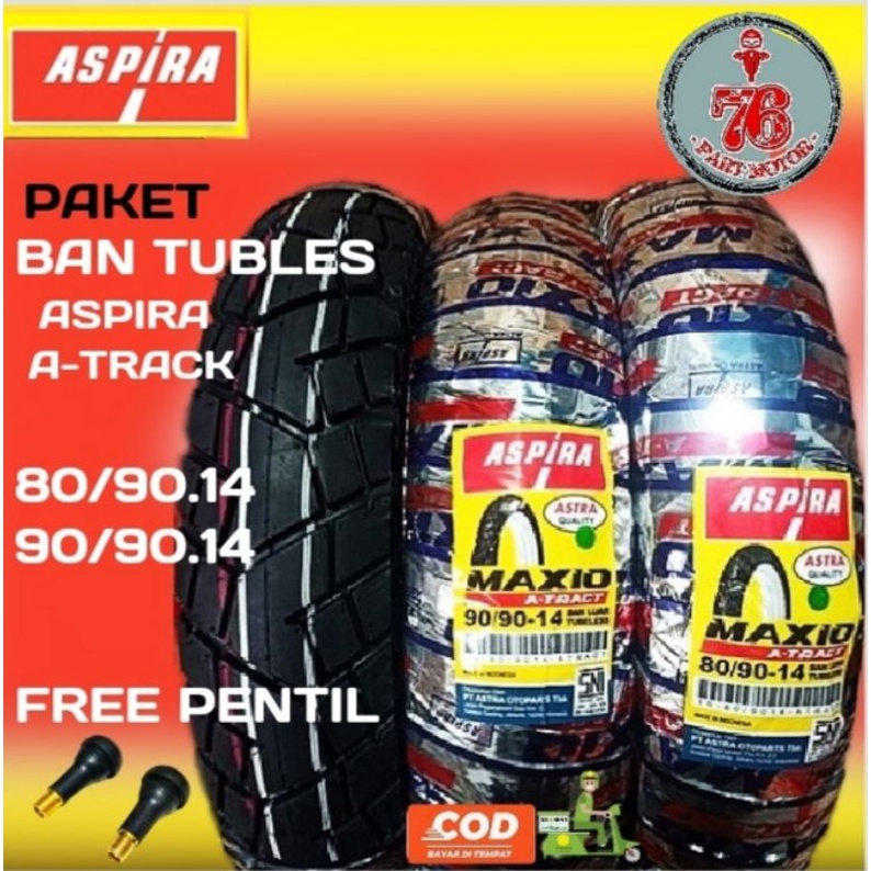 PAKET BAN TUBLES MATIC ASPIRA A-TRACT 80/90.14+90/90.14 FREE PENTIL